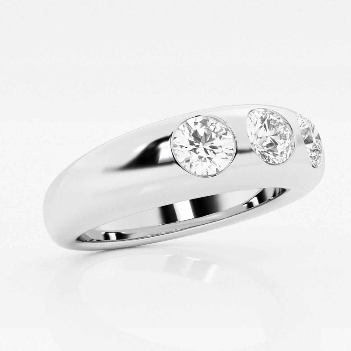 Additional Image 1 for  näas 1 ctw Round Lab Grown Diamond Domed Bezel Stackable Ring
